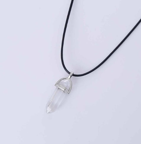 Smykker fremmed sprengning halskjede hex anheng halskjede to spisse naturlige stein halskjede koreansk versjon av kilden