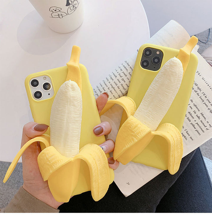 Unzip banana silicone phone case