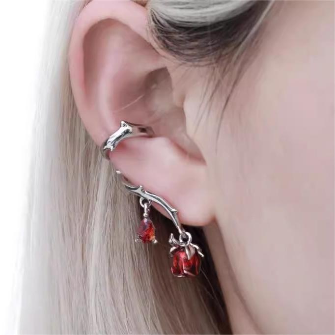 Thorn Rose Earrings For Women Without Pierced Ears