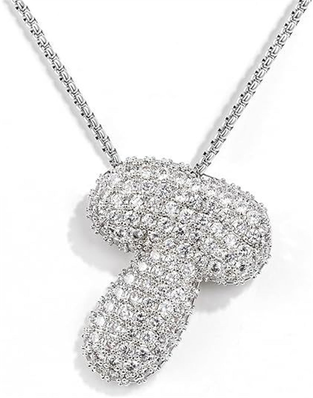 Collier de lettre d'anglais en laiton Zircon Balloon