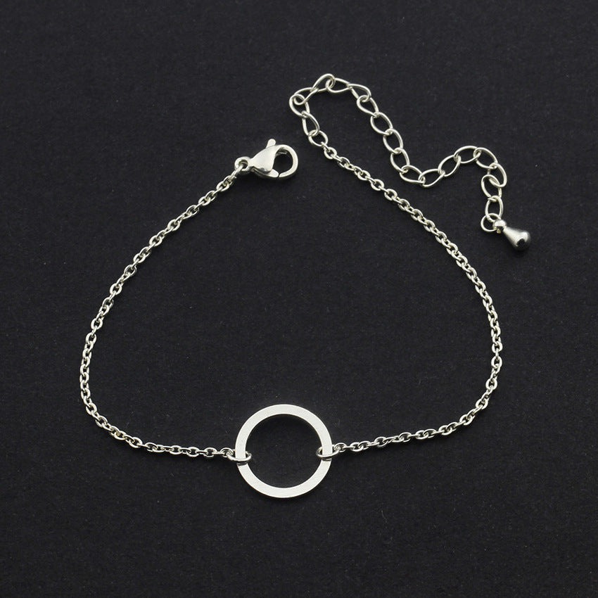Brățară simplă cu inel rotund din oțel inoxidabil Brățară minimalistă