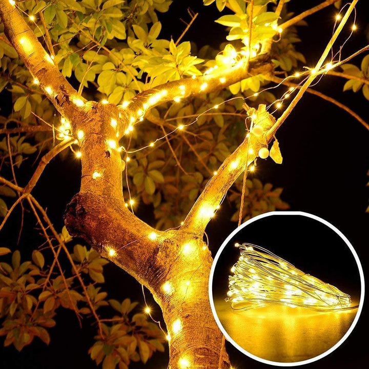 Batería LED de luz de Navidad al aire libre USB alimentado 2m 5m10m luces de cuerda de cuerda Cooper Garland Decoración de la fiesta de bodas Fairy luces de hadas