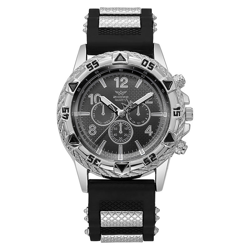 Reloj de dial grande premium masculino