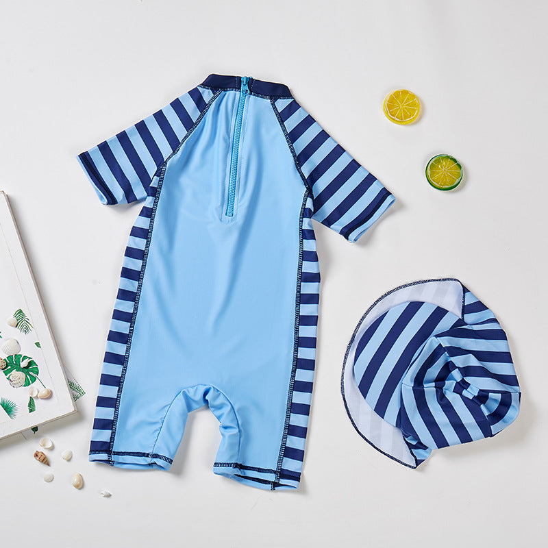 Navy Striped Quick-drying Children's Swimsuit Summer Boy Baby