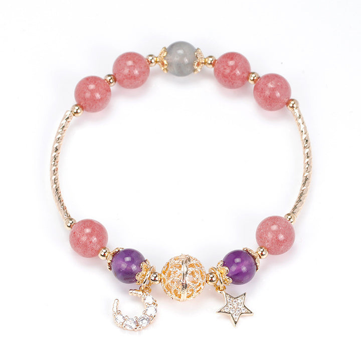 Bardo Crystal Armbånd Strawberry Quartz White Moonlight