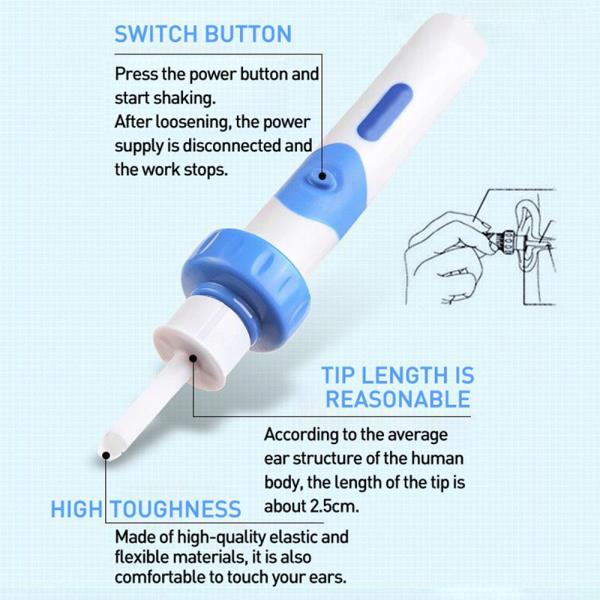 Siguranță electrică fără fir fără vacuum urechi de ceară de eliminare a ceară