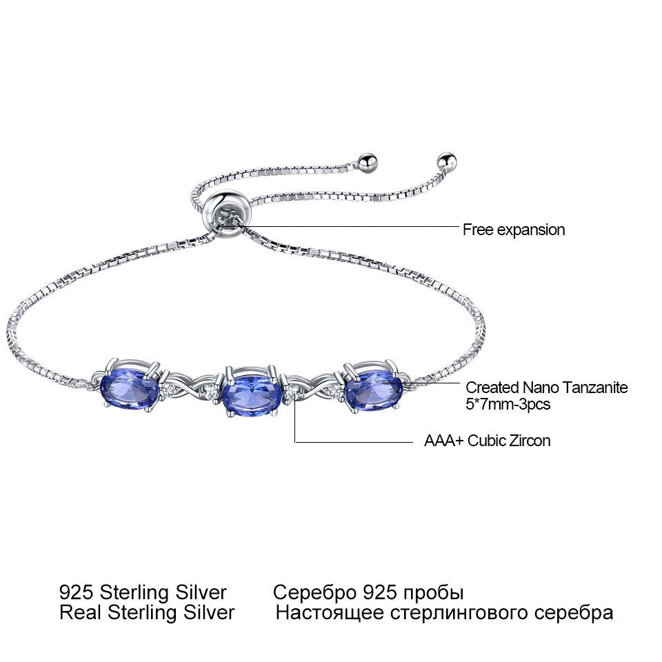 Bracelet de bracelet en argent sterling réglable pour femmes 925