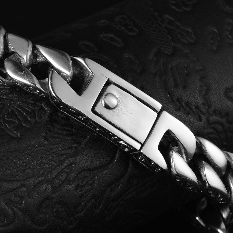 Fashion Men Titanium Steel Bracelet Lace Totem Titanium Steel Bracelet