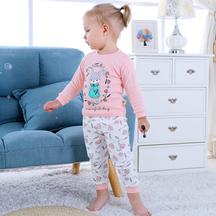 Детска домашна облекла дълъг ръкав бебе термична пижама бебешко бельо комплект деца
