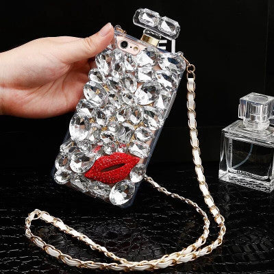 Compatible con Apple, cubierta protectora de teléfono móvil de botella de perfume