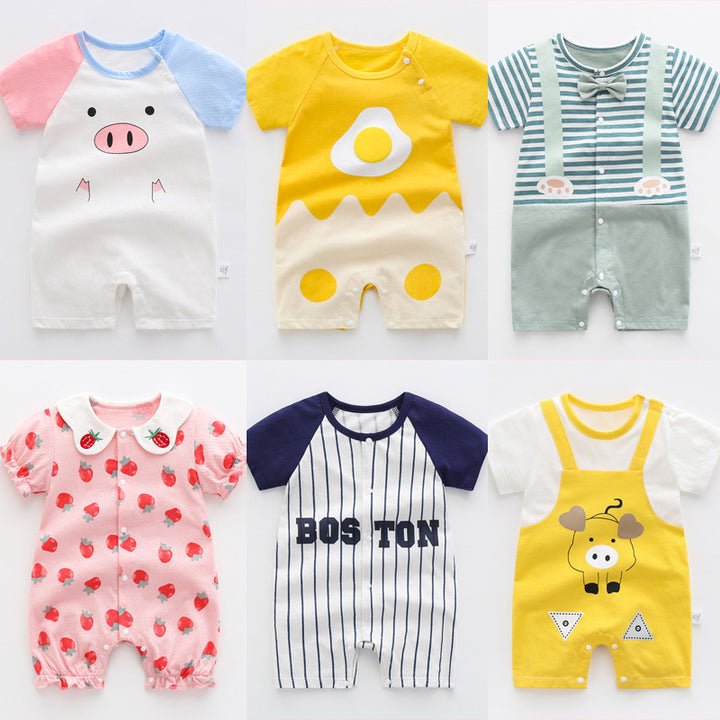 Бебешки дрехи от едно парче лято тънко момче бебе ромпер чист памук