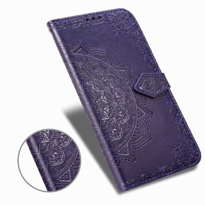 Card Solid Color Press Flip Leather Case
