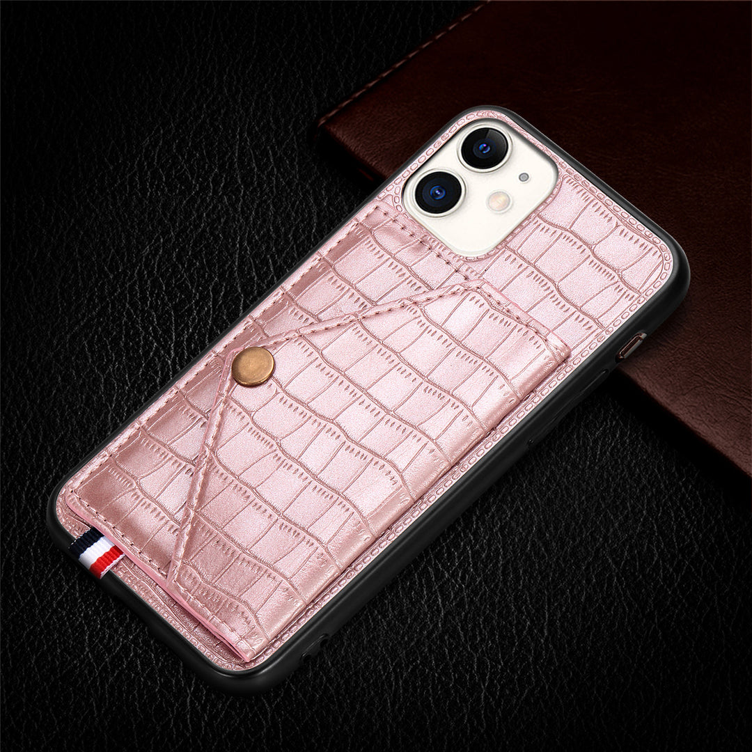 Compatible with Apple , Pure Color Simple Multi-function Card Phone Case
