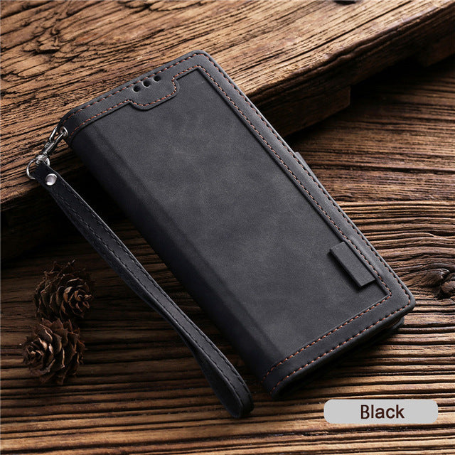 Compatible with Apple , Retro Stitching Mobile Phone Leather Case