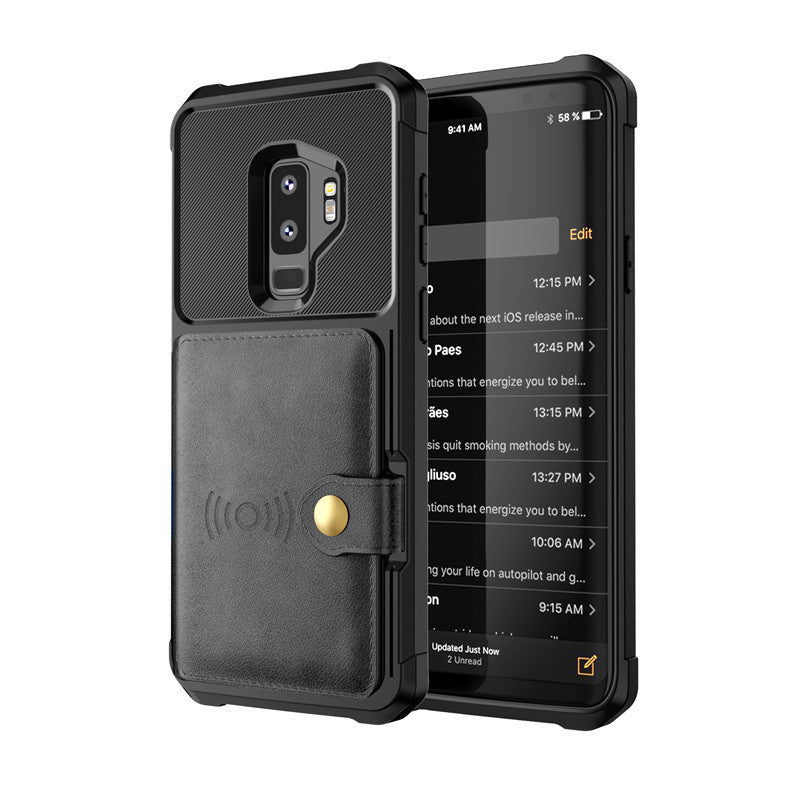 Yhteensopiva omenan kanssa, ylellinen PU -nahka lompakkokotelo Samsung Galaxy S10 S9 Plus for iPhone 6S 7 8 Plus X XS XR XX Max Case -lompakon läppä kansi