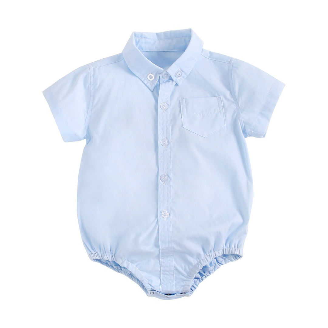 Roupas de bebê meninos camisa bebê algodão recém -nascido mangas curtas