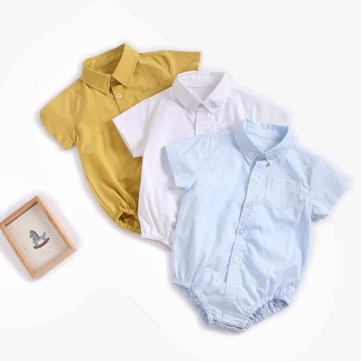 Бебешки дрехи Момчета бебешка риза Новородено памук къси ръкави