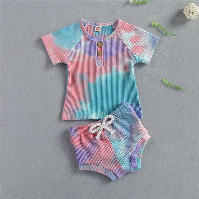 Baby Summer Tie Dyed Clothing Toddler Boys Girls Knitted Sho