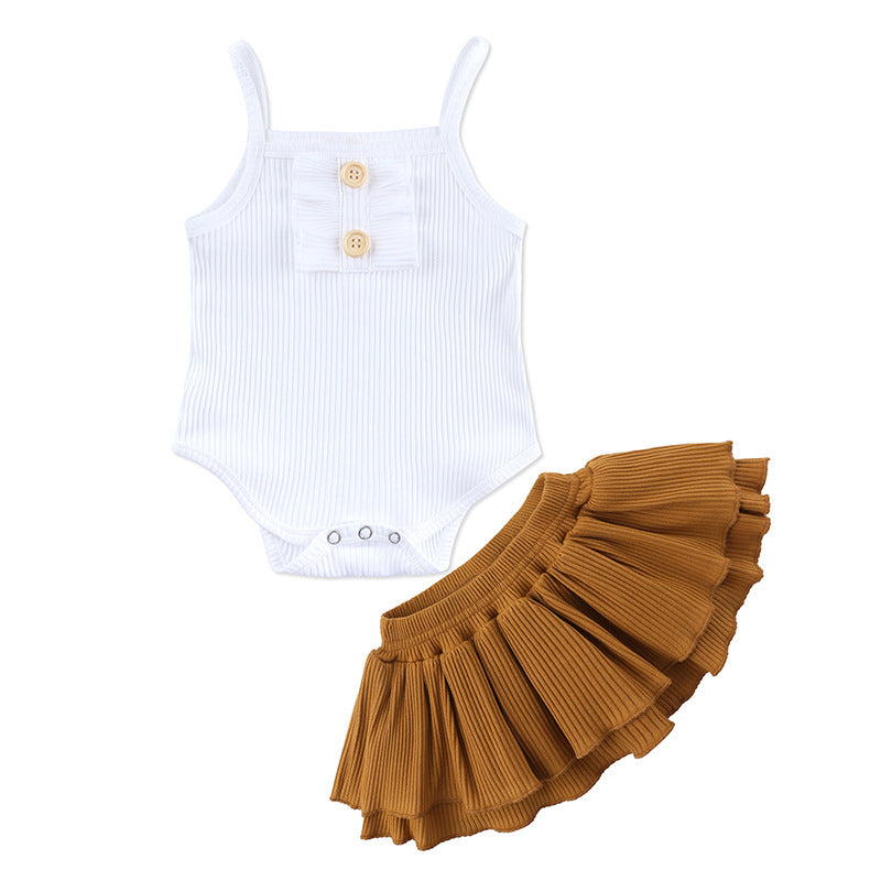 Nowy zestaw do ubrania dla niemowląt Girls Summer Romper Spirt Zestaw