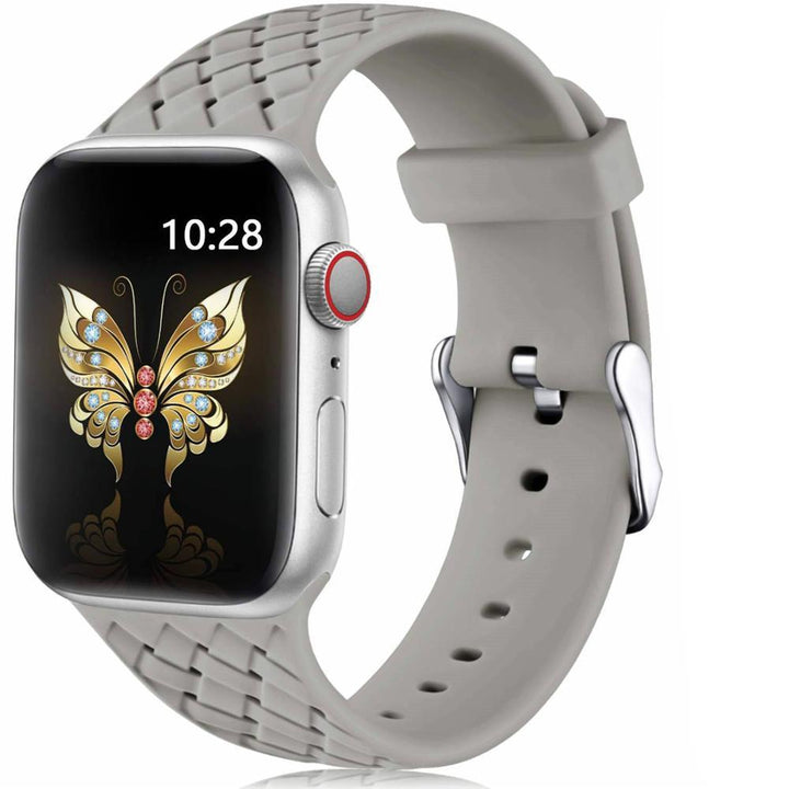 Adecuado para Apple Watch 5 4 Correa de sótano de silicona trenzada.