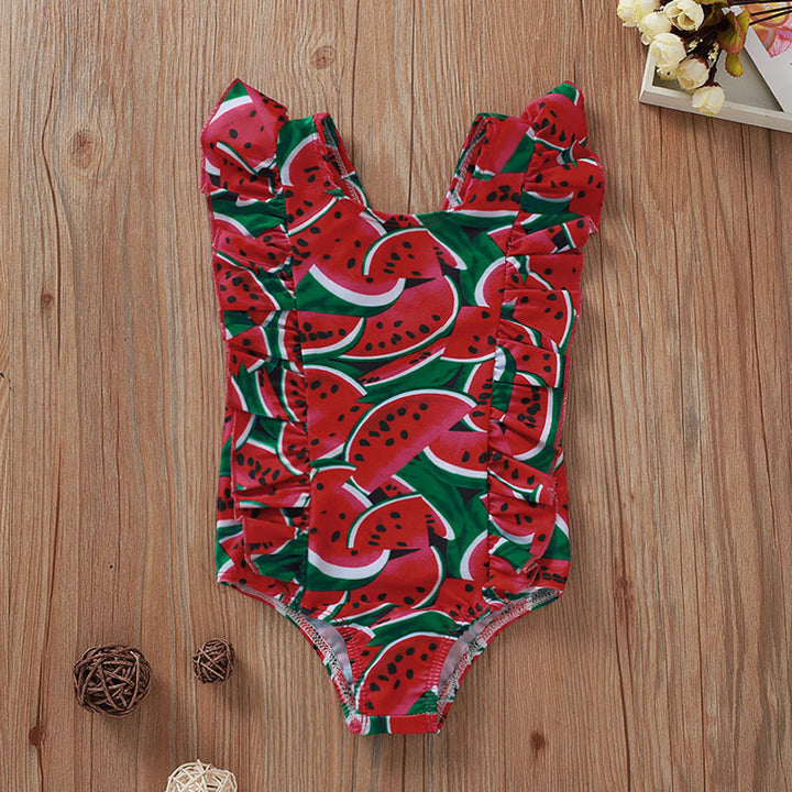 Summer traje de baño niña pequeña para bebés damas bikini set estampado de frutas