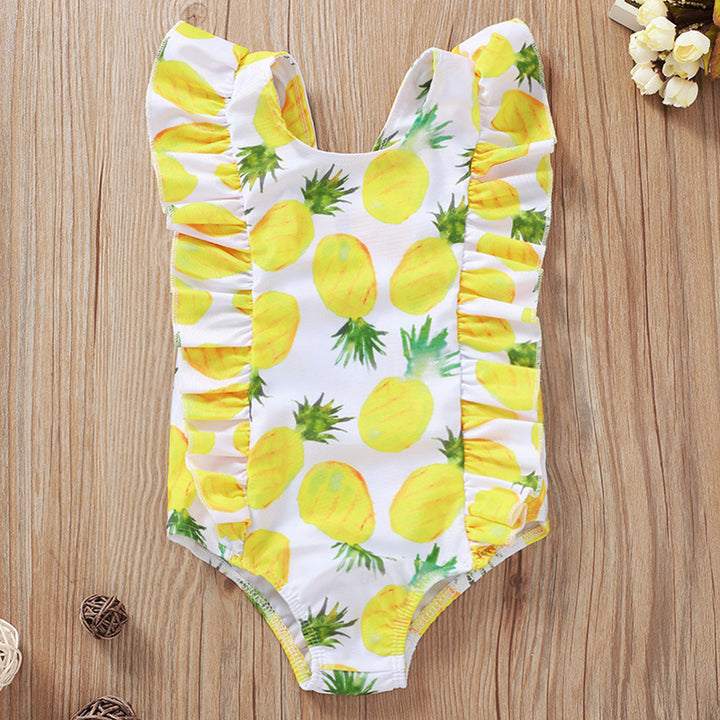 Sommarbaddräkt Little Girl Toddler Baby Ladies Bikini Set Fruit Print