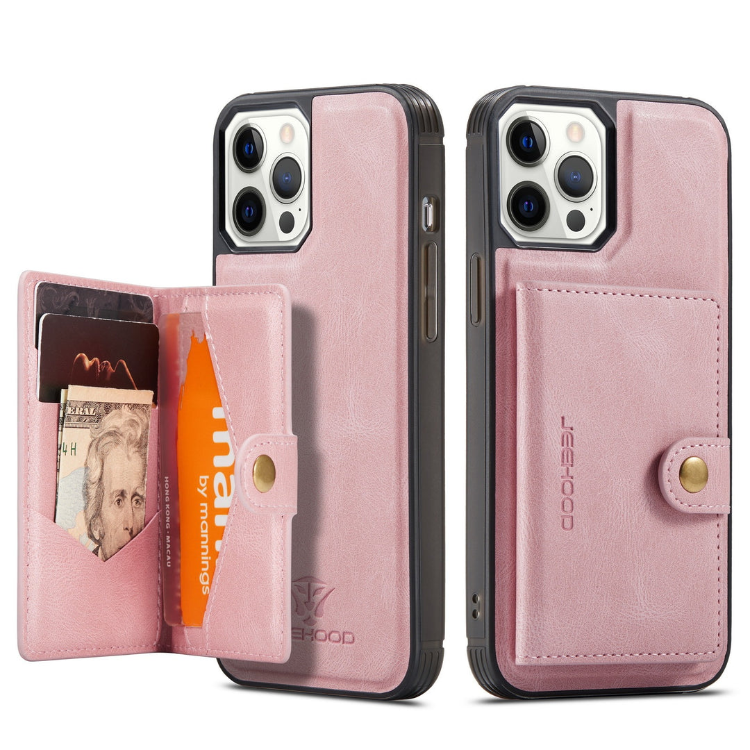 Phoneretro磁気吸収スプリットカードケース電話ケースカードフリップ保護カバー