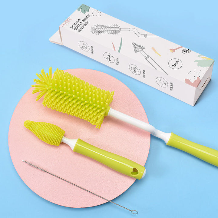 Bebek silikon biberon fırça fırçası saman ovma biberci fırça temizliği