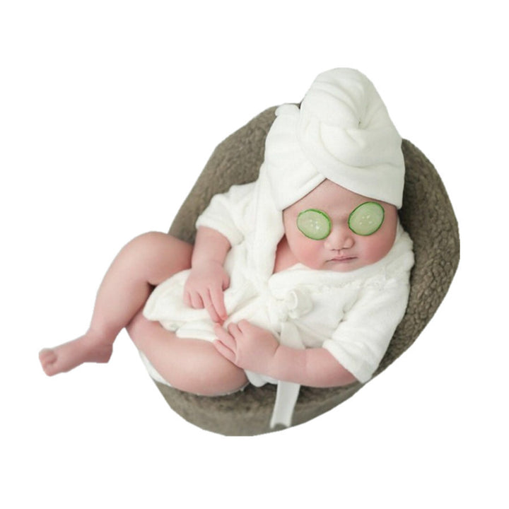 Babybadroben badhanddoek vaste kleur warm