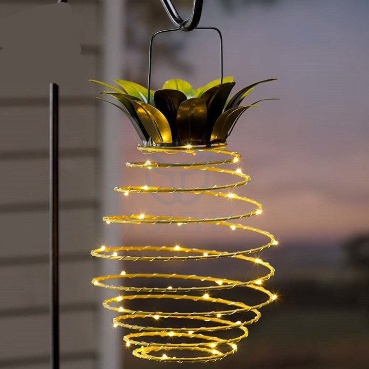 Luzes solares de abacaxi de abacaxi ao ar livre luzes de luz penduradas luzes de fadas de fada LED de fada quente decoração