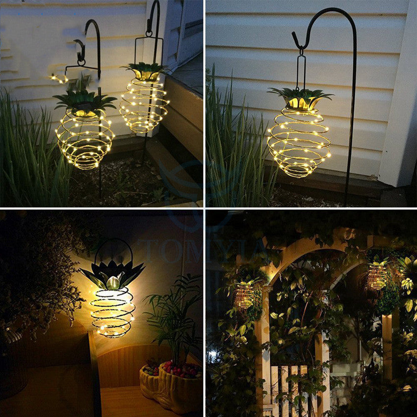 Buiten Waterdichte tuin ananas ananas zonnelampen padlichten hangende fee -lichten zonne -led warme sprookjes touw decor