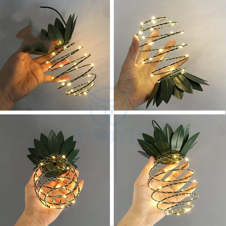 Vedenpitävä puutarha -ananas aurinkovalot polkuvalot roikkuvat keijuvalot aurinko led Lämmin keiju naru sisustus