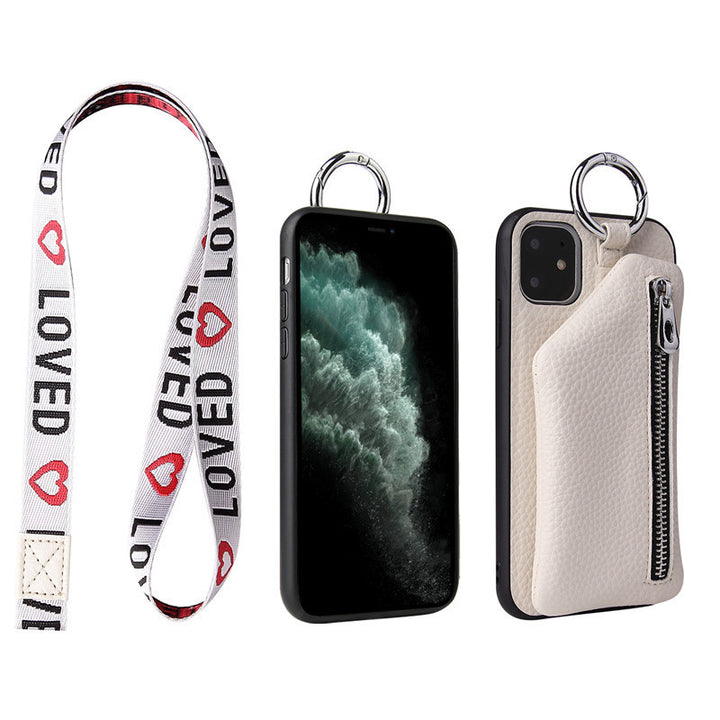 Compatible WithApple, Compatible WithApple , PU Leather Strap Cord Coin Purse Phone Cases ForiPhone XR X XS 12PRO 11 PRO MAX 7 8 PLUS SE Crossbody Neck Lanyard Wallet Cover
