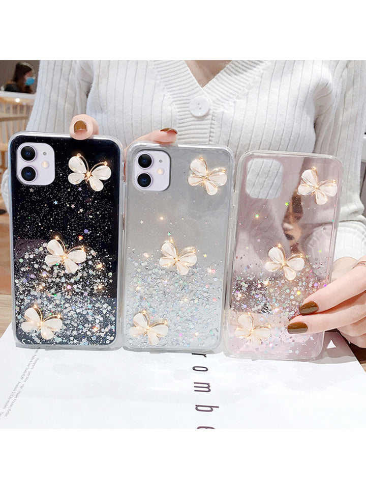 Compatible with Apple, Compatible with Apple , Ins Wind Glitter Butterfly Suitable For Iphone Case