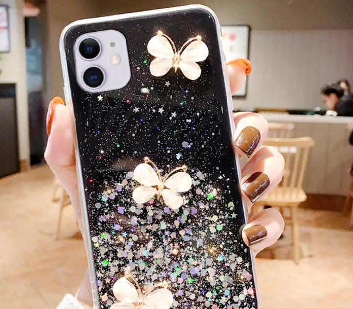 Compatible avec Apple, compatible avec Apple, Ins Wind Glitter Butterfly adapté à l'étui iPhone