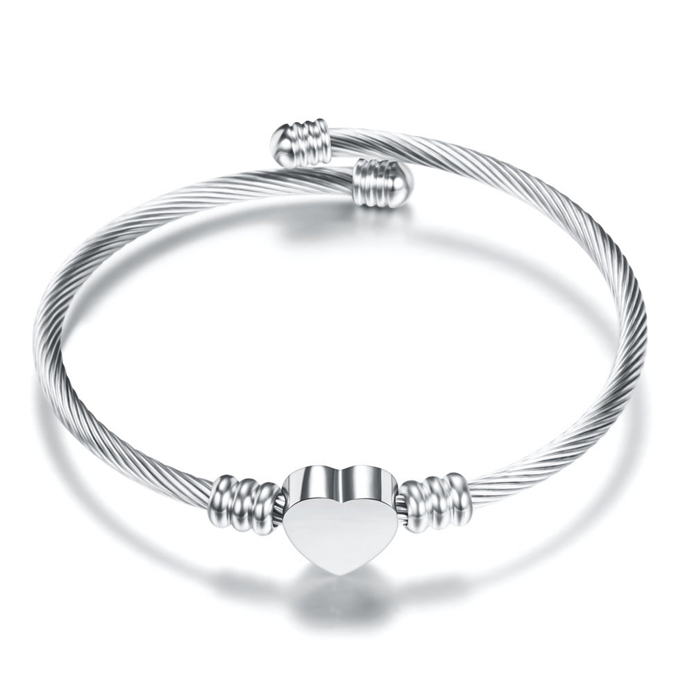 Bracelet en quatre couleurs en acier en titane, bracelet perlé en acier inoxydable