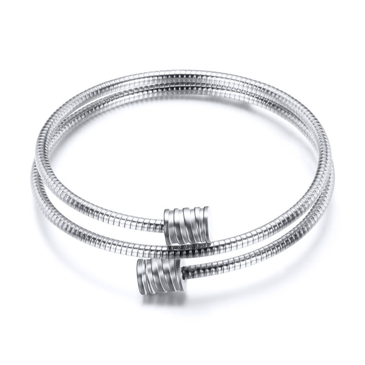 Pulsera de brazalete de cuatro colores de acero de titanio, brazalete con cuentas de alambre de acero inoxidable