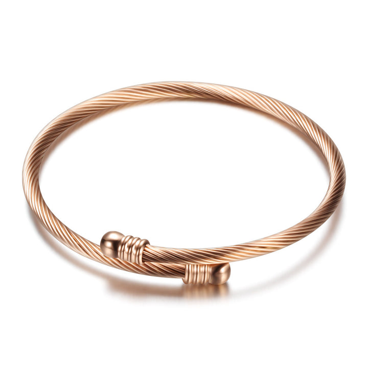 Bracelet en quatre couleurs en acier en titane, bracelet perlé en acier inoxydable