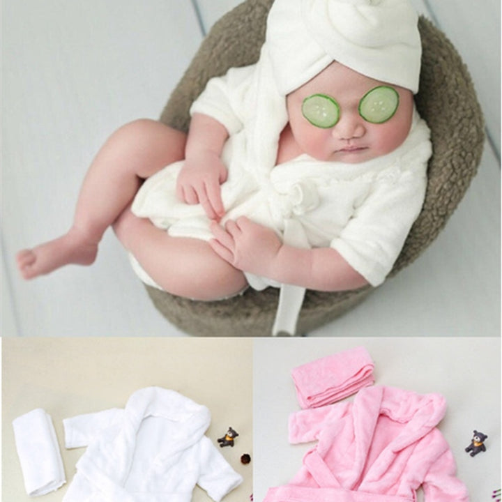 Babybadroben badhanddoek vaste kleur warm