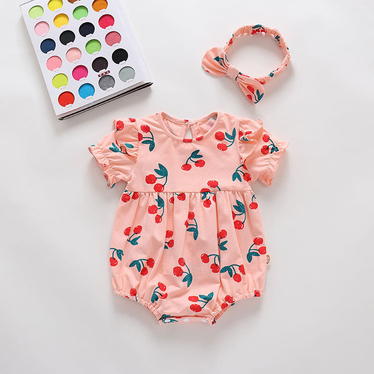 Princess One-Piece Romper Go Out Clothes Full Moon Baby