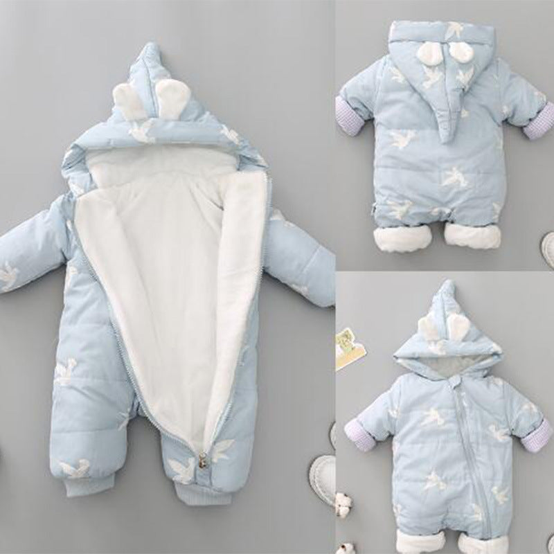 Egy darabból álló ruhák, téli vastag átölelő ruhák, téli ruhák, újszülött pamut párnázott ruhák, baba férfiak kimenő ruhák