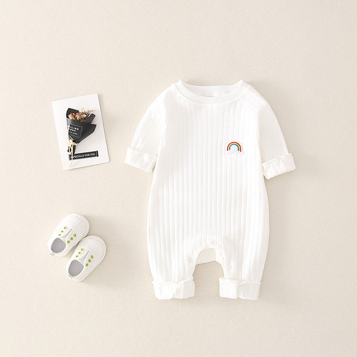 Modieuze en eenvoudige regenboog baby jumpsuit