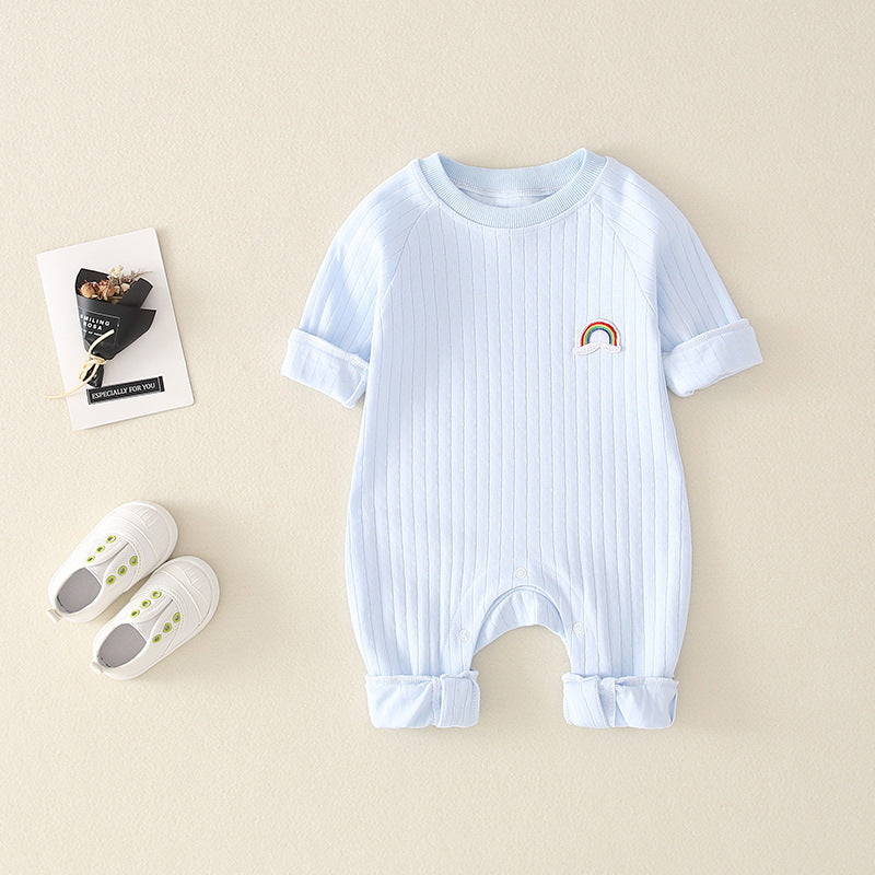 Mode und einfache Regenbogen -Baby -Jumpsuit