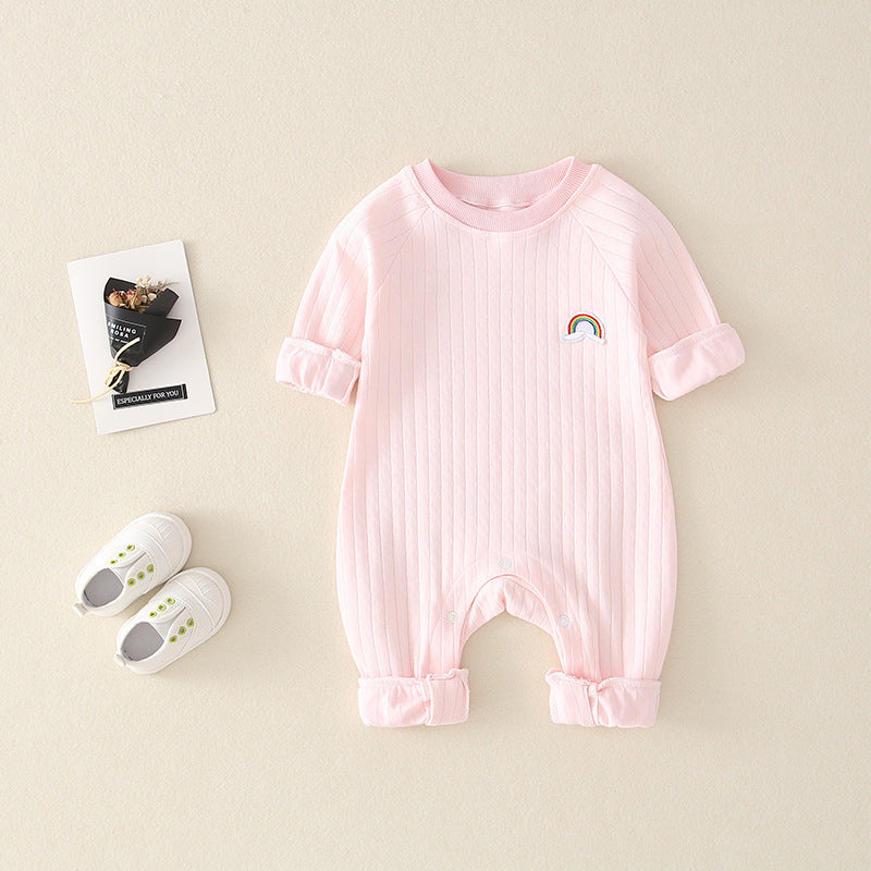 Mode und einfache Regenbogen -Baby -Jumpsuit