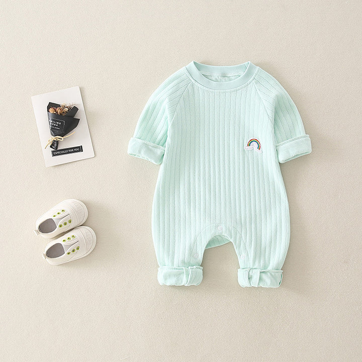 Modieuze en eenvoudige regenboog baby jumpsuit