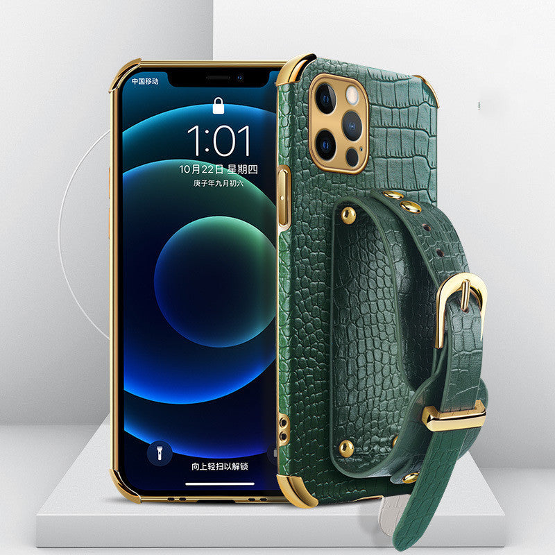 Téléphone de téléphone portable Platage de bracelet bracelet Crocodile Skin pour Apple