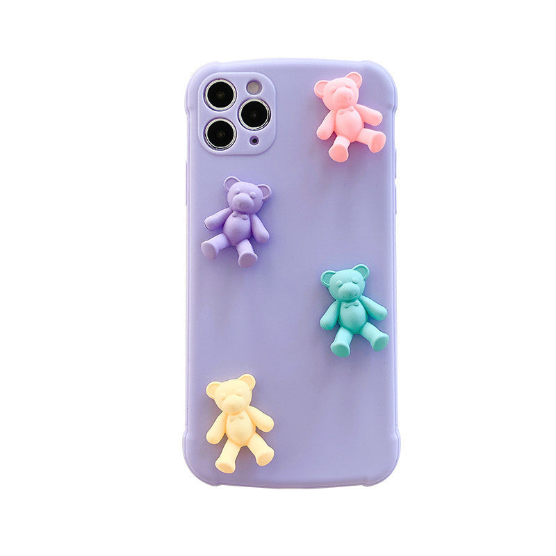 Compatible with Apple , Fashion Cute Cartoon Bear Tpu Phone Case