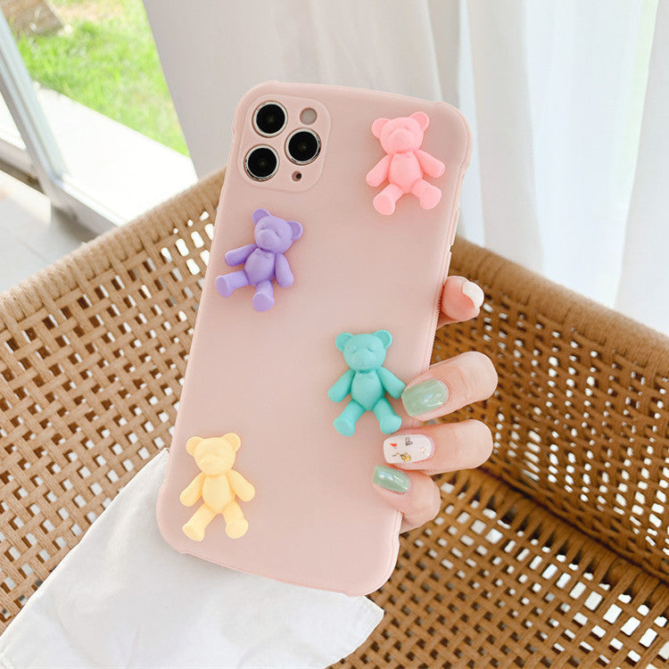 Compatible with Apple , Fashion Cute Cartoon Bear Tpu Phone Case