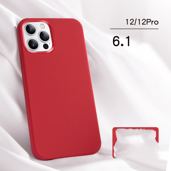 Compatible with Apple, Suitable For Iphone12 Mobile Phone Case Apple 12 Protective Case Real Liquid Silicone Mobile Phone Case