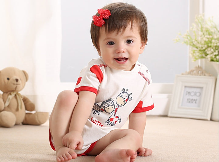Baby Short-sleeved Fart Clothes Baby Jumpsuit Triangle Newborn Baby Romper Summer